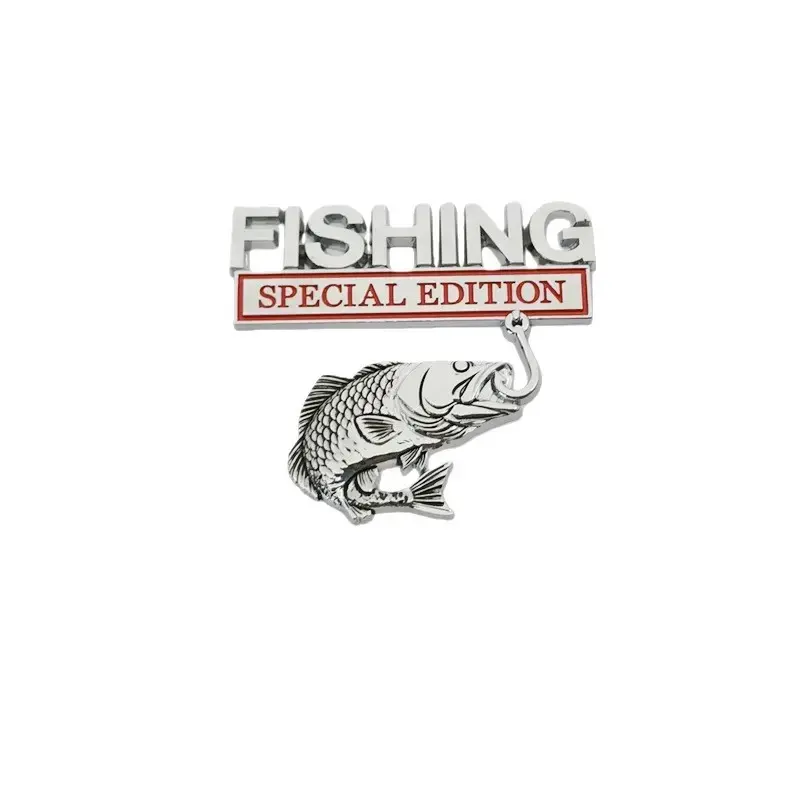 3D Self‑Adhesive Alloy Fish Car Emblem, Personalized Metal Fish Pattern Decor Badge for Vehicle Exterior Decoration