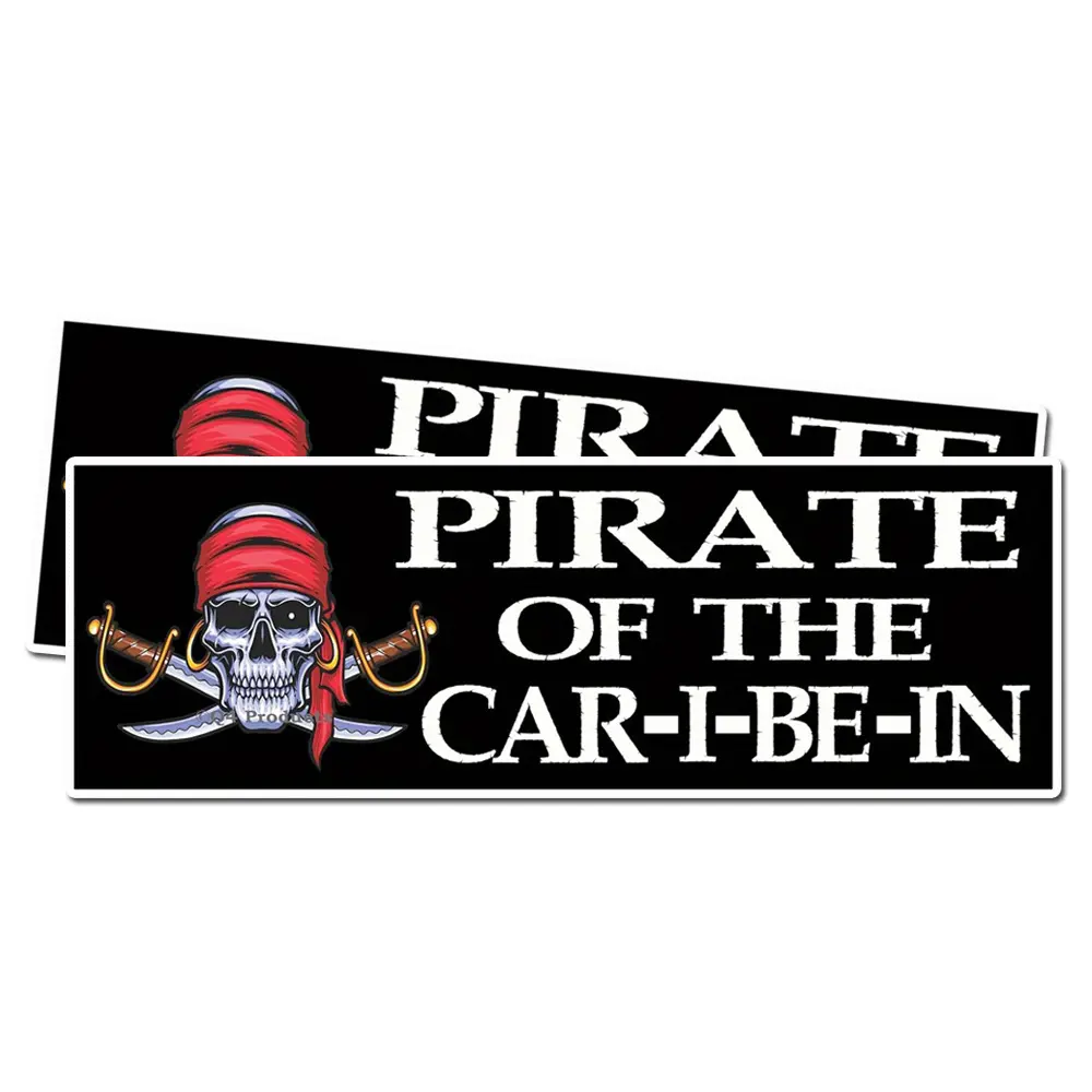 (2pcs) Pirate of The Car I Be in Sticker - Funny Decal Sticker for Your Car or Truck Window or Bumper