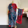 Lady's 2-Piece Bohemian Printed Clothing Set - Comfortable Scarf Top, Long Skirt, 2-Piece Outfits for Beach, Daily Casual Wear