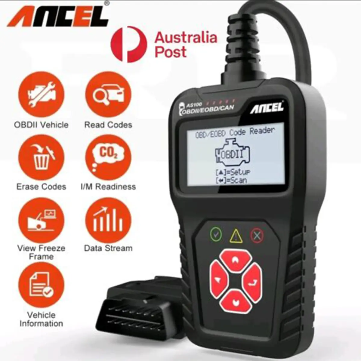 ANCEL AS100 Professional OBD2 Automotive Diagnostic Tool - Car Code Reader, Vehicle Error Detector, Auto Tools, Automotive Tools