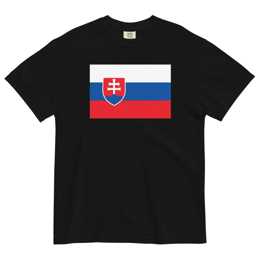 Slovakia Flag T-Shirt | Unisex Premium Heavyweight Tee | National Emblem & Patriotic Apparel