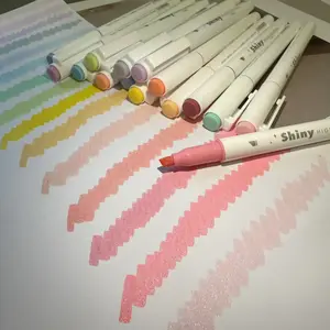 15pcs Glitter Highlighters Art Shimmer Sparkle Marker Pens for Journaling, Painting, Scrapbooking & School Supplies