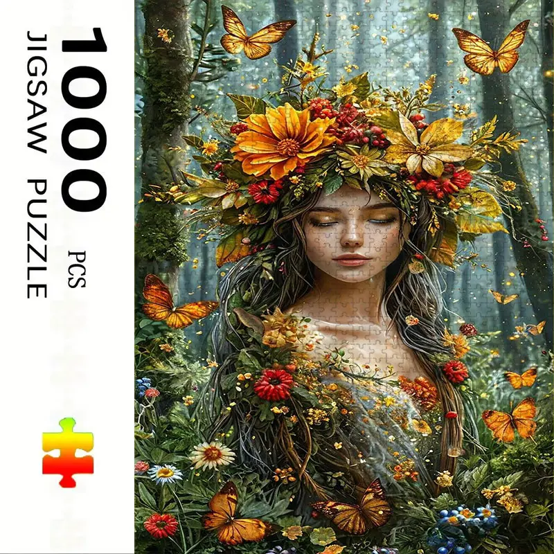 1000 Piece Girl Theme Puzzle, Large Adult Family Interactive Toy, DIY Home Decor Brain Challenge, Holiday Scene, Perfect Gift