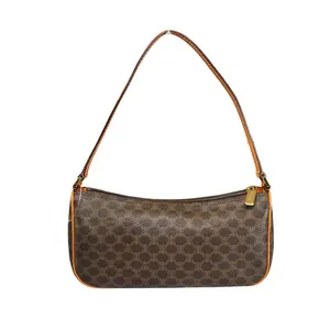 Pre-owned Celine Canvas Leather Shoulder Bags Macadam Mono Baguette Shoulder Purse