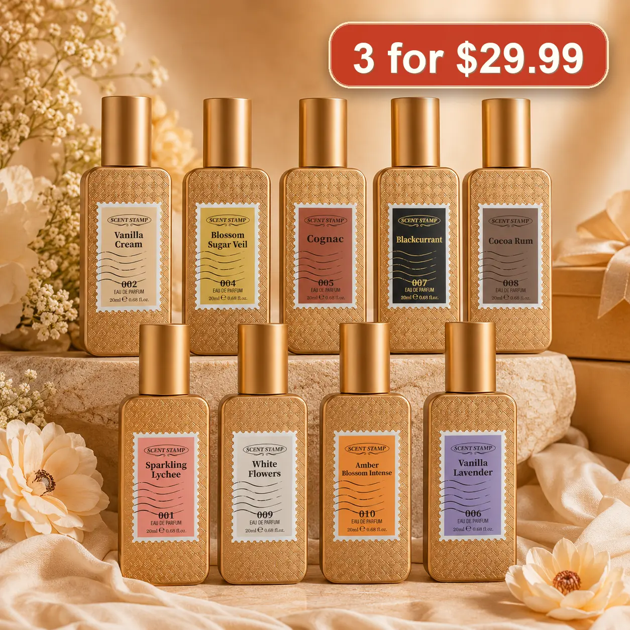 SCENT STAMP Perfume Discovery Set - Pick Your Signature EDP, Long-Lasting Designer Vibe Fragrance Bundle, 0.68 fl.oz