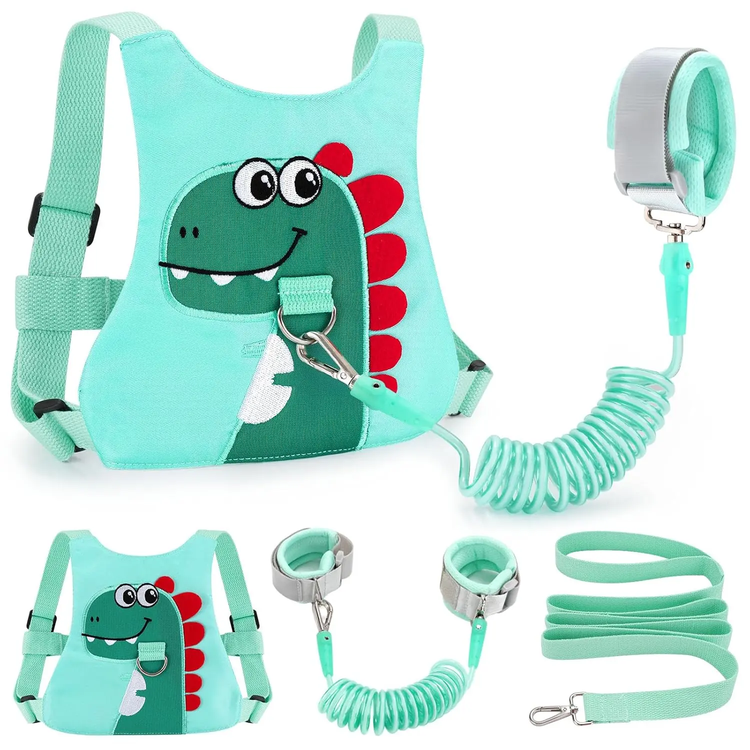 Mother Day Gift Toddler Leash-Baby Walking Safety Harness and Child Anti Lost Wrist Link for Girls/Boys Travel (Green)