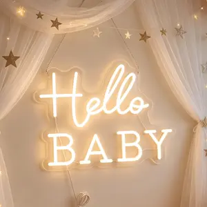 Hello  Neon Signs Led  Party Welcome Decorations Neon Letters Signs  Announcement Party Supplies  Shower Yard Signs(warm white)