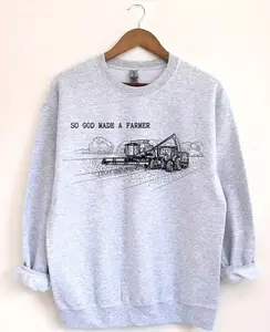 God Made A Farmer Crewneck Sweatshirt, Graphic Tees, Streetwear Tee, Unisex Shirt Casual Classic Sweatshirt, Hoodie, Menswear, Gifts for all