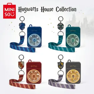 Harry Potter Mini Fan Keychain 25th Anniversary Portable Cute Handheld Fan Bag Charm Cooling Gift for Fans Hogwarts House Collection#Summervibes