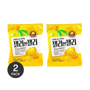 SEOJU Korean Mango Flavor Jelly Filled Soft Candy - 2 Packs, 23g Each | Delicious & Chewy Treats
