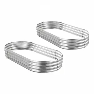 Large 8x4FT Metal Raised Garden Bed, 12” Deep Outdoor Planter Box for Veggies & Flowers, Heavy Duty Galvanized Garden Box for Backyard & Patio, Silver