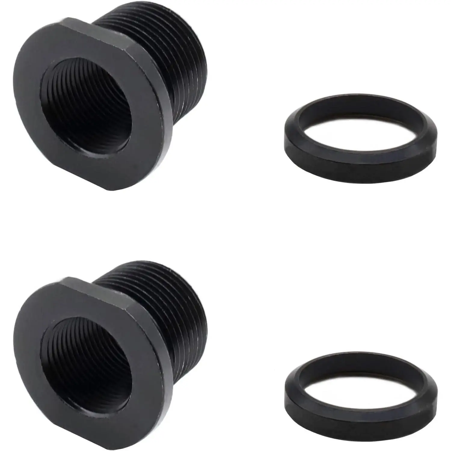 Steel Thread Protector Pipe Fittings (2-Pack) - 1/2x28 to 5/8x24 Conversions with Threaded Sleeves for Pressure Washer Use