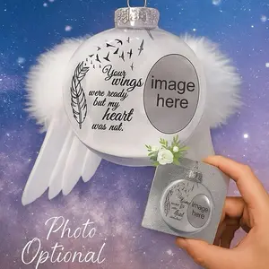 Memorial Ornament Gift – Angel Wings Keepsake for Loved Ones in Heaven