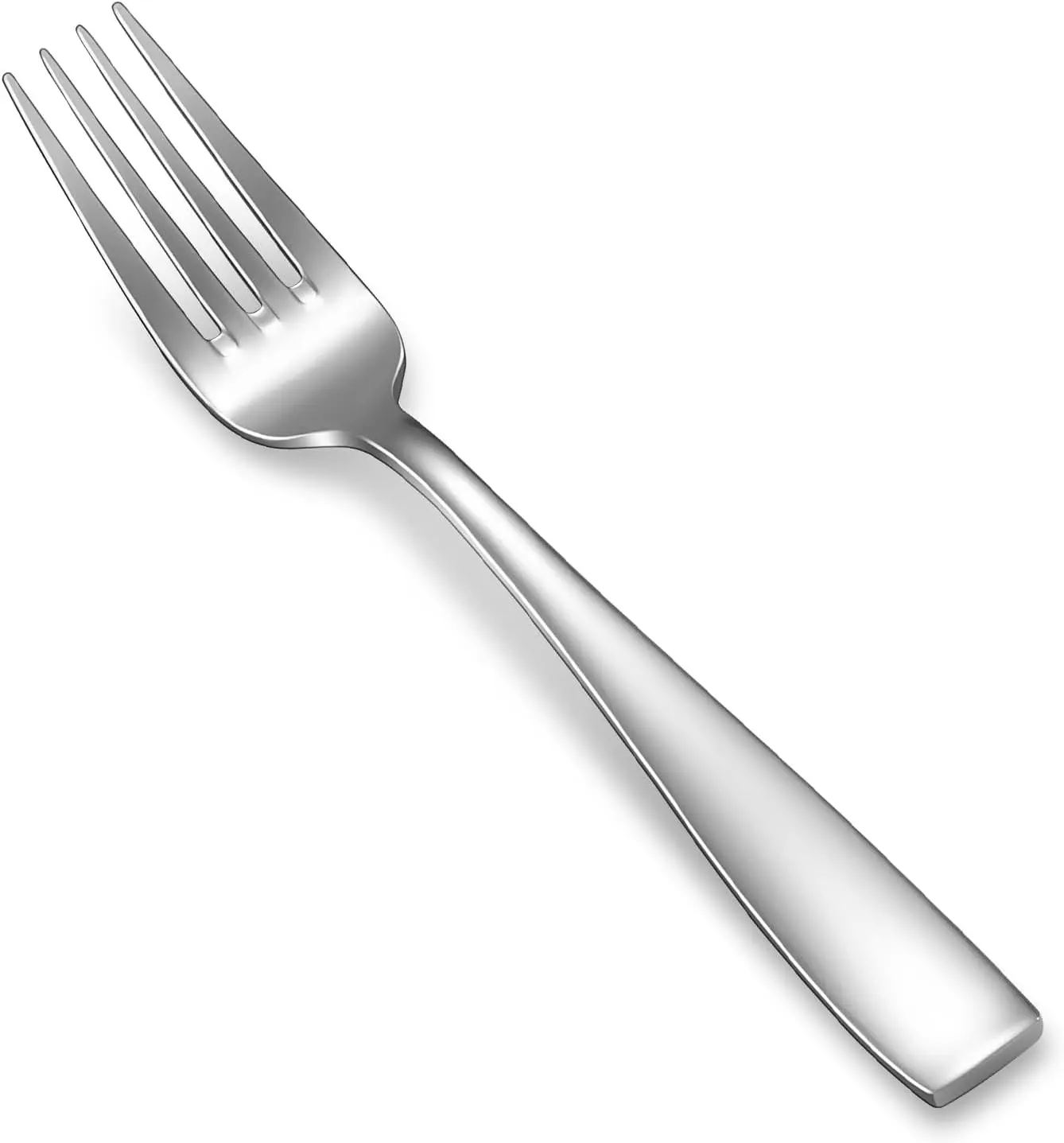Premium 4-Pc 18/10 Stainless Steel Salad Forks (7.6 inches) | Fine Salad Forks; Squared-Edge Handles; Smooth, Rounded Edges for Comfort; Brilliant Mirror Finish; Dishwasher Safe