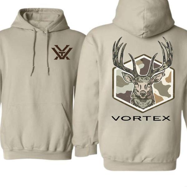 Deer Hoodie – Camo Buck Head Graphic Hunting Sweatshirt, Outdoor Wildlife Pullover for Hunters & Nature Lovers Menswear Tops Casual Crewneck
