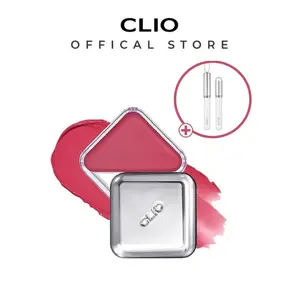 [CLIO Official Shop] CLIO Essential Lipcheek Tap + Baby Taptap Lip Brush Set | Lip + Cheek Tint with Multi-purpose Makeup Blending Silicone Lip Brush
