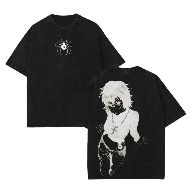 [HM 100%cotton]valentine shirts Shizuku Hunter X Hunter Anime Double Printed Vintage  Tee Unisex Oversize Heavyweight Cotton T-shirt for Anime Fans and Lovers hristian clothing funny shirts shirt invincible shirt siah t shirt streetwear