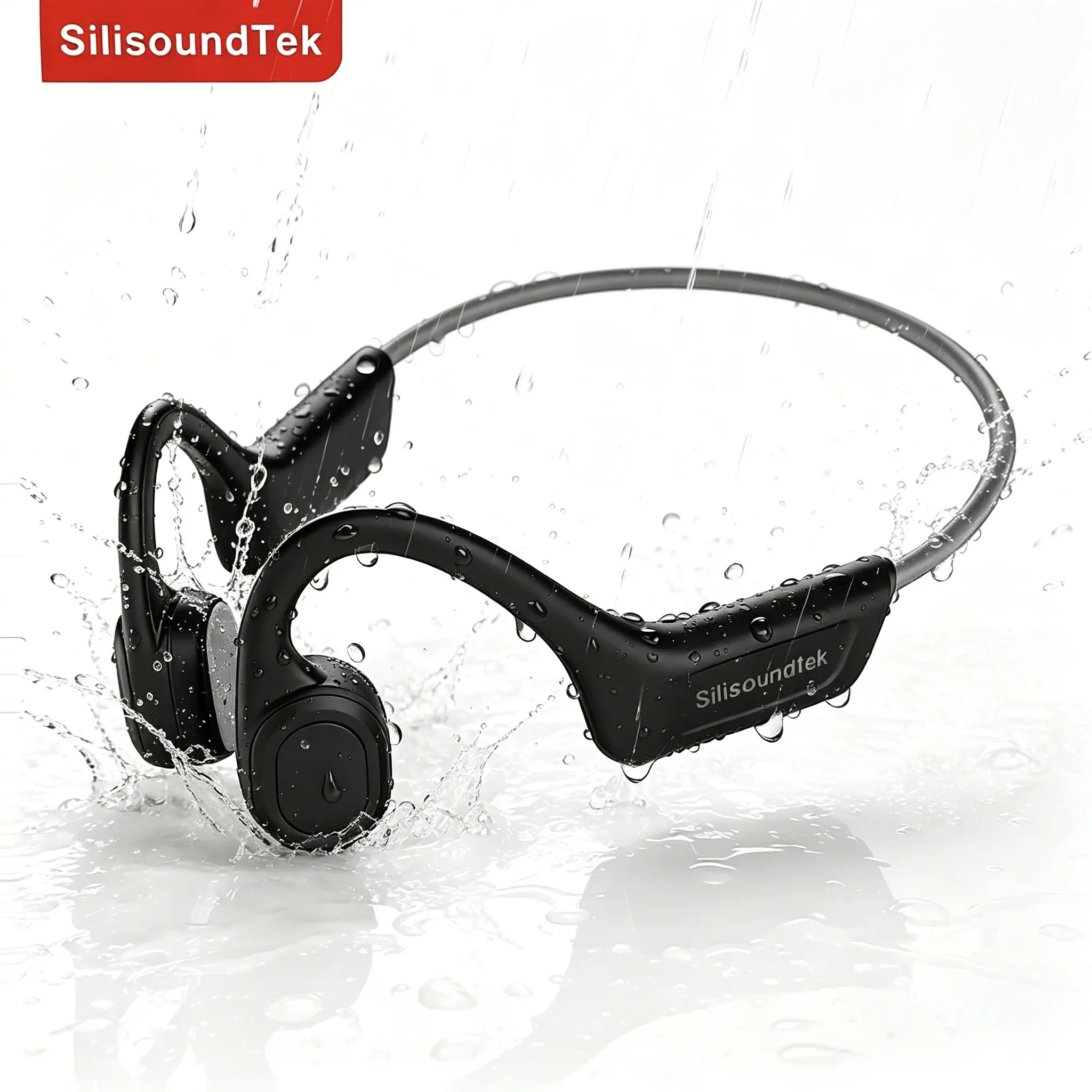SST S800C Bone Conduction Headphones - Open-Ear Wireless Audio Device, IPX7 Waterproof, Titanium Ring, Bluetooth 5.3, 10H Playtime, No-Tangle Multi-Platform Headset for Running, Gym