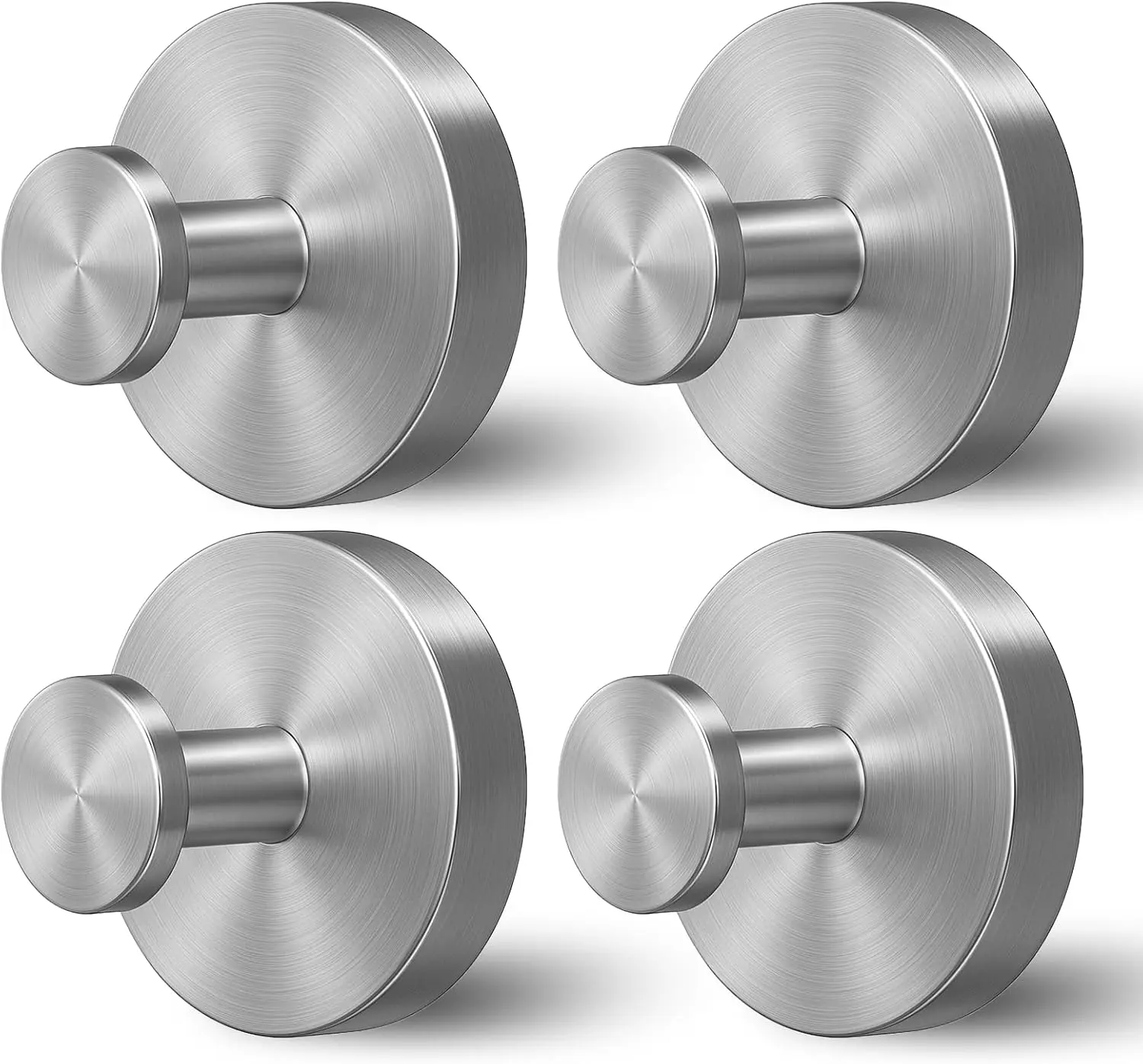 Stainless Steel Removable Suction Cup Hooks - 2-Piece Set, No Drilling, Adjustable Grip, Sturdy Strong Load, Easy to Maintain, Daily Use for Shower Room Glass/Mirror, Hangs Towels, Bathrobes, Coats, Hang Coats