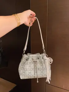 New Fashion Rhinestone Denim Bag, Underarm Bag, Lucky Bag, Versatile Crossbody Shoulder Bag, Unique Small Backpack, Crossbody Shoulder Handbag