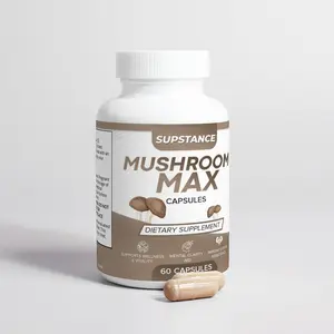 SUPSTANCE Mushroom Max Capsules | 30 Servings - Unflavored - Gluten Free, Vegan, Lactose Free, Allergen Free, Hormone Free, Natural, GMO Free, Corn Free, Sugar Free