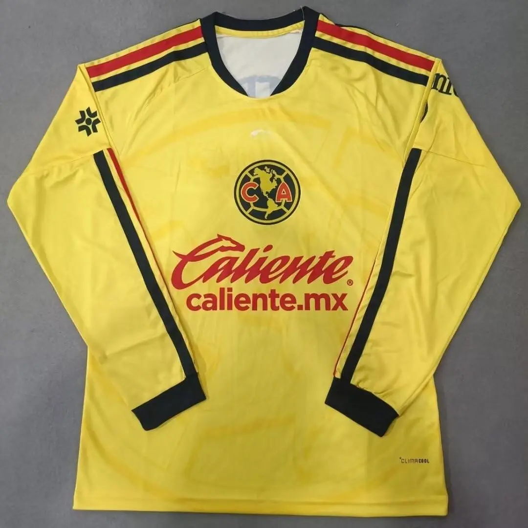 Club America 26-27 Home Long Soccer Jersey, All Size S-5XL, Breathable Game Day Sports Shirt, Short Sleeve, Quick-Dry Football Shirt, Fans Jersey