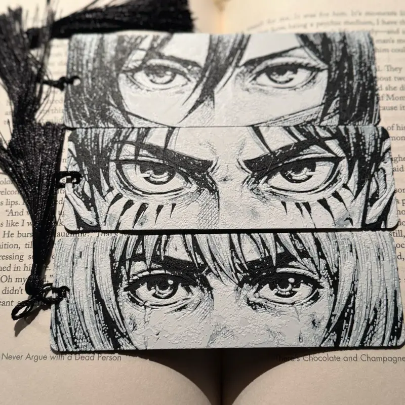 Attack on Titan Bookmarks With Tassels - Armin, Mikasa, and Eren - Choose Your Design