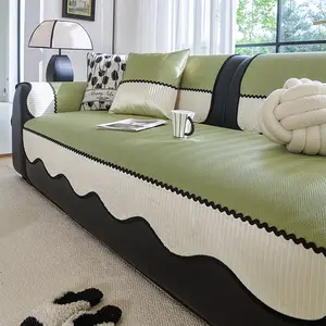 French Style Sofa Protector Cover, Summer Cool Ice Silk Sofa Pad, Cat-Proof Cooling Mat, Ideal for Living Room, Bedroom, Office, Single to Four-Person Sofas