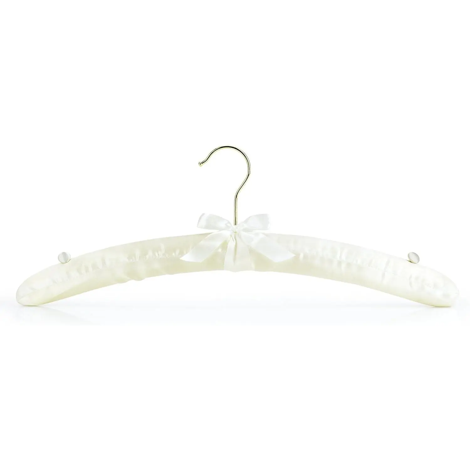 Satin Padded Hangers 17inch with Non-Slip Buttons for Strappy Dresses, Ideal Bridal Bride Hanger for Wedding