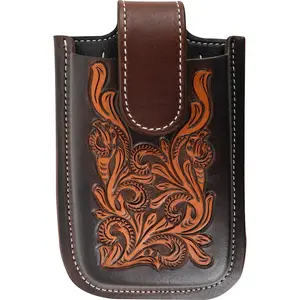 Martin Saddlery Floral Tooled Leather Smart Phone Holder - Universal Fit for Max Sizes