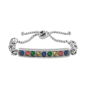 Shop LC Cubic Zirconia CZ Stainless Steel Bolo Bracelet for Women Jewelry Mothers Day Gifts