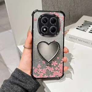 1 Piece Suitable For Redmi Note 14 4G/5G/Note 14 Pro/Note 14 Pro+/note 14s Butterflies and flowers Designed Phone Case Cover For Party With Flexible And Stylish And Stand Compatible With Redmi Note 14 Pro 4G