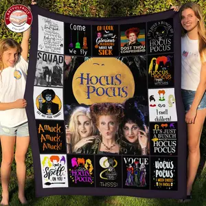 Hocus Pocus Fleece Blanket, Premium Sherpa Blanket, Hocus Pocus Blanket, Halloween Blanket, Three Witch Blanket