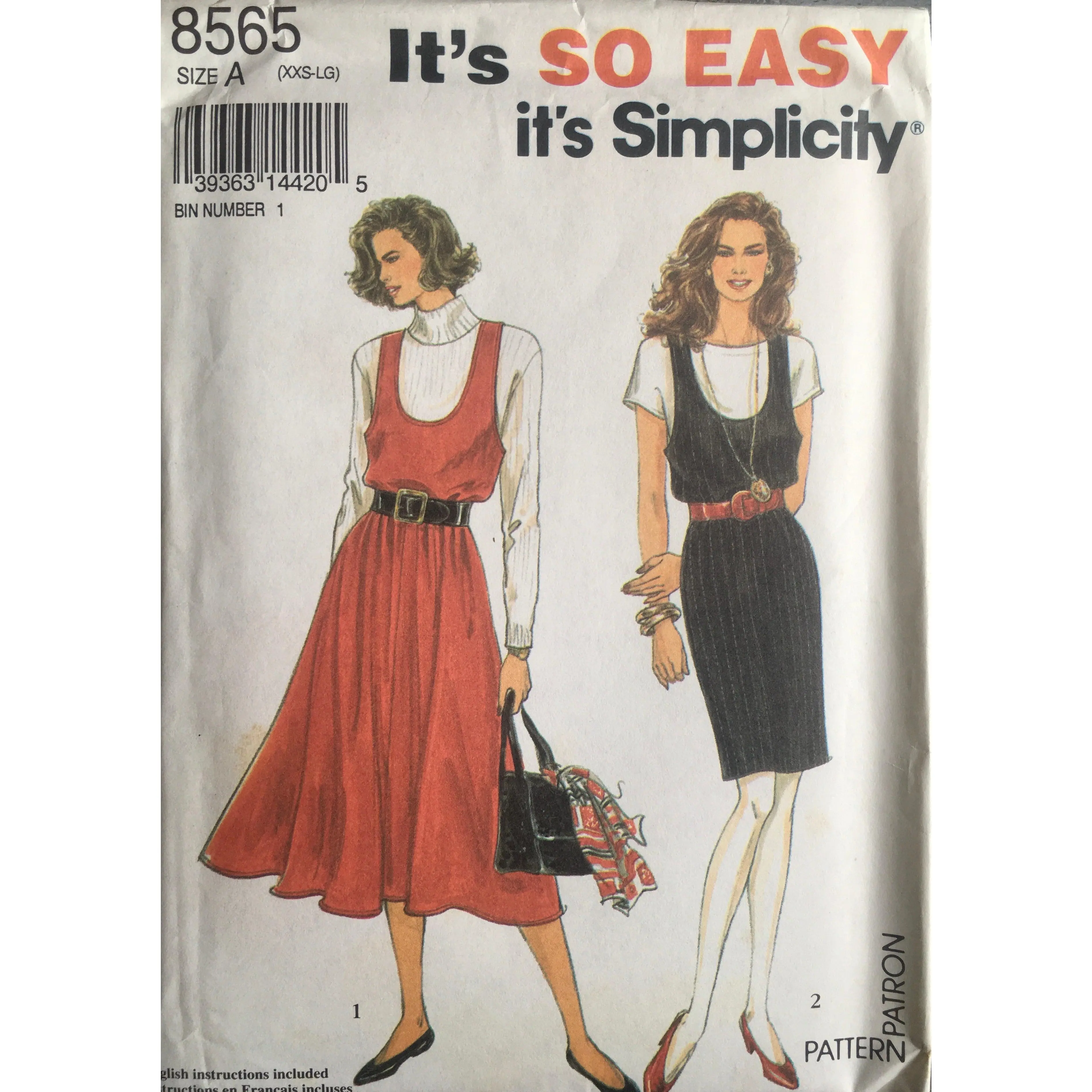 Simplicity 8565 Sewing Pattern (Vintage) UNCUT