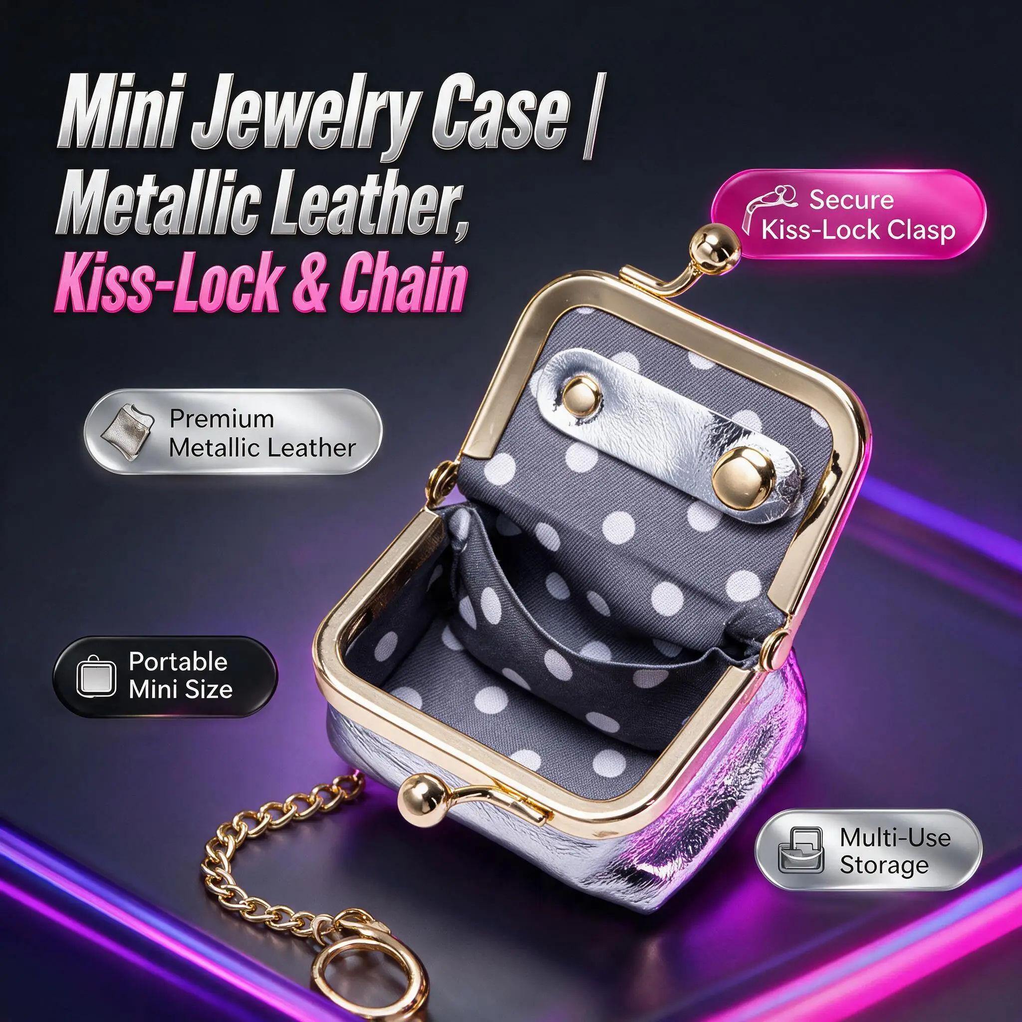 Premium Cowhide Jewelry Storage Case Small Diamond Ring Earrings Necklace Holder Organizer Home Jewelry Boxes & Organizers Storage Home Organizer Mini Box