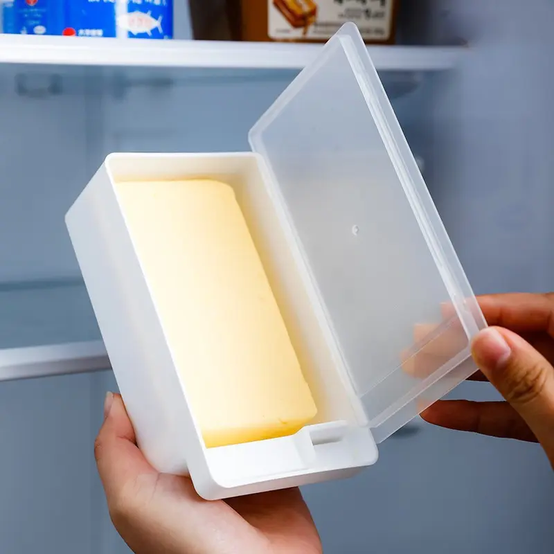 3/5 Pcs Butter Storage Container with Slicer Cutter, Stackable Cheese Keeper Box with Built-in Cutting Blade, BPA-Free, Airtight Butter Dish to Store Butter, Cheese, Cream Cheese Fresh Longer