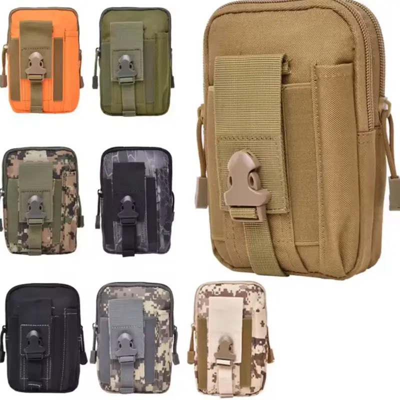 Molle Pouch Belt Waist Pack for Men, Small Pocket Survival Tool Bag for Camping, Hunting, Airsoft