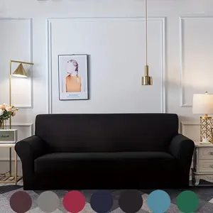 Elastic Stretch Couch Cover, Non Slip Soft Sofa Slipcover, Washable Durable Furniture Protector with Elastic Bottom