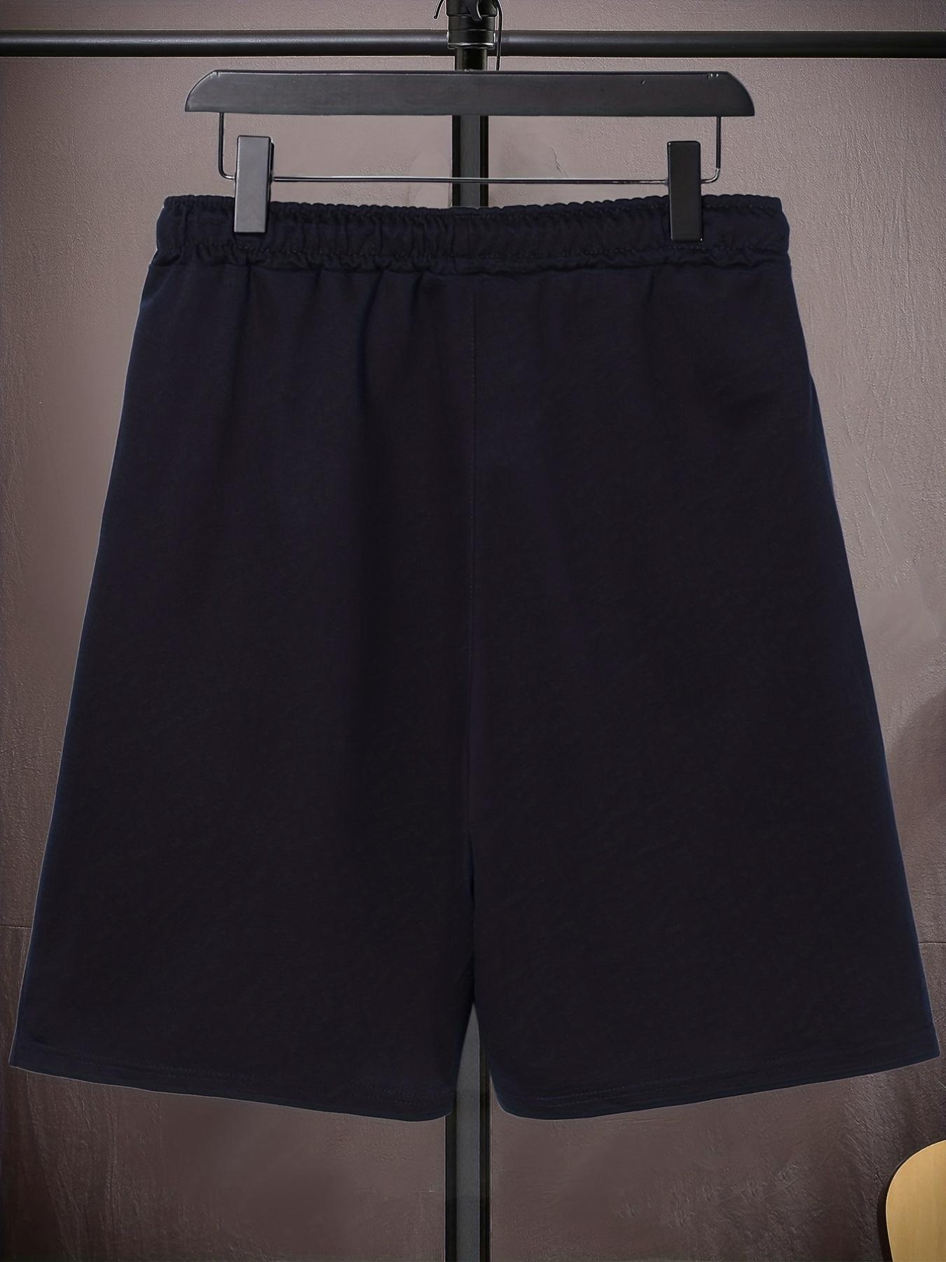 Men'S Oversized Print Drawstring Solid Color Sports Shorts with Extra Elasticity for Spring And Summer, Plus Size