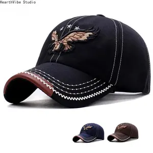 2026 Eagle Print Breathable Baseball Cap, Structured Crown, Snapback Closure, Adjustable Unisex Streetwear Outfits Hat, Casual Couple Matching Hat for Spring Travel Easter Gift