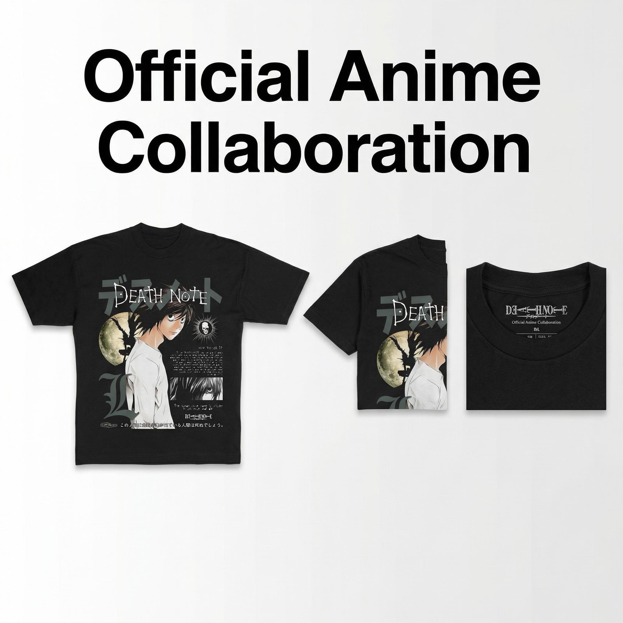 Kira Anime T-Shirt, Death Note Light Yagami Graphic Tee, Manga Fan Shirt Sports T-shirt Sports T-shirt, regular fit, casual and stylish T-shirt, suitable for everyday wear, a men's top suitable for all seasons.