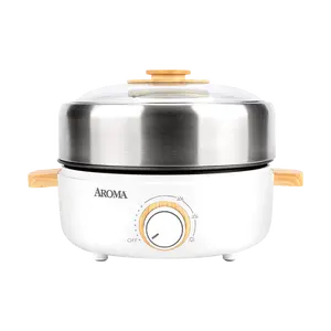 AROMA High-End Hot Pot & Grill Multi-Function Cooker AMC-130 2.5L | Dual Cooking for BBQ & Hot Pot