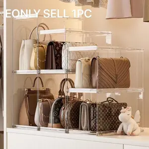 Household wardrobe bag storage organizer with multi-layer dustproof partitions, under-desk bag storage box and storage rack for office Fabric Dresser Organizer