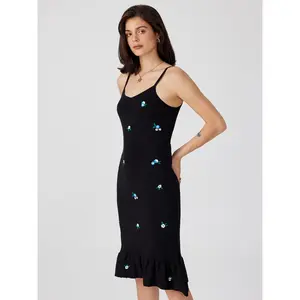 Cider [size 0-26] Knit Floral Ruffle Midi Dress SwimWeek