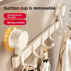 Powerful vacuum suction cup hook for hanging clothes, storage rack behind the door, no-drill wall-mounted heavy-duty clothes storage rack