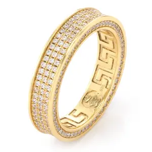 3-Row Iced Infinity Band Ring