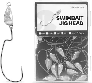 OJY&DOIIIY Weighted Texas Rig Hooks, Weedless Swimbait Jig Heads for Bass Fishing 1/8 3/16 1/4 3/8oz