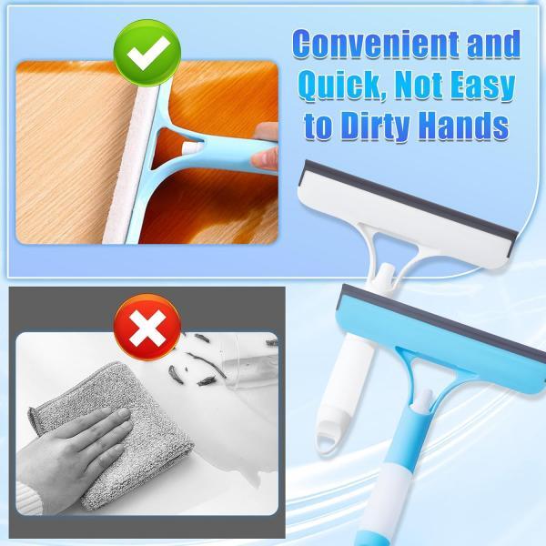 3 in 1 Spray Squeegee with Built-in Spray Bottle for Car Home Windows Mirrors White Blue Yellow Window Cleaner Tool with Integrated Sprayer for Spot Cleaning