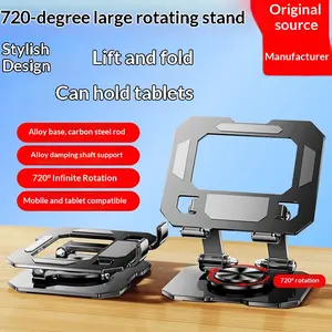 Laptop Stand Suitable for Mobile Phones iPad Tablets Metal Stand Foldable 360 ° Rotating Desktop Live Streaming