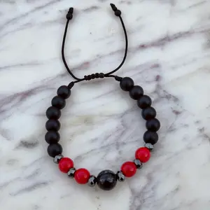 Mens Black Tibetan Stone bracelet Mens Black Tibetan Stone bracelet